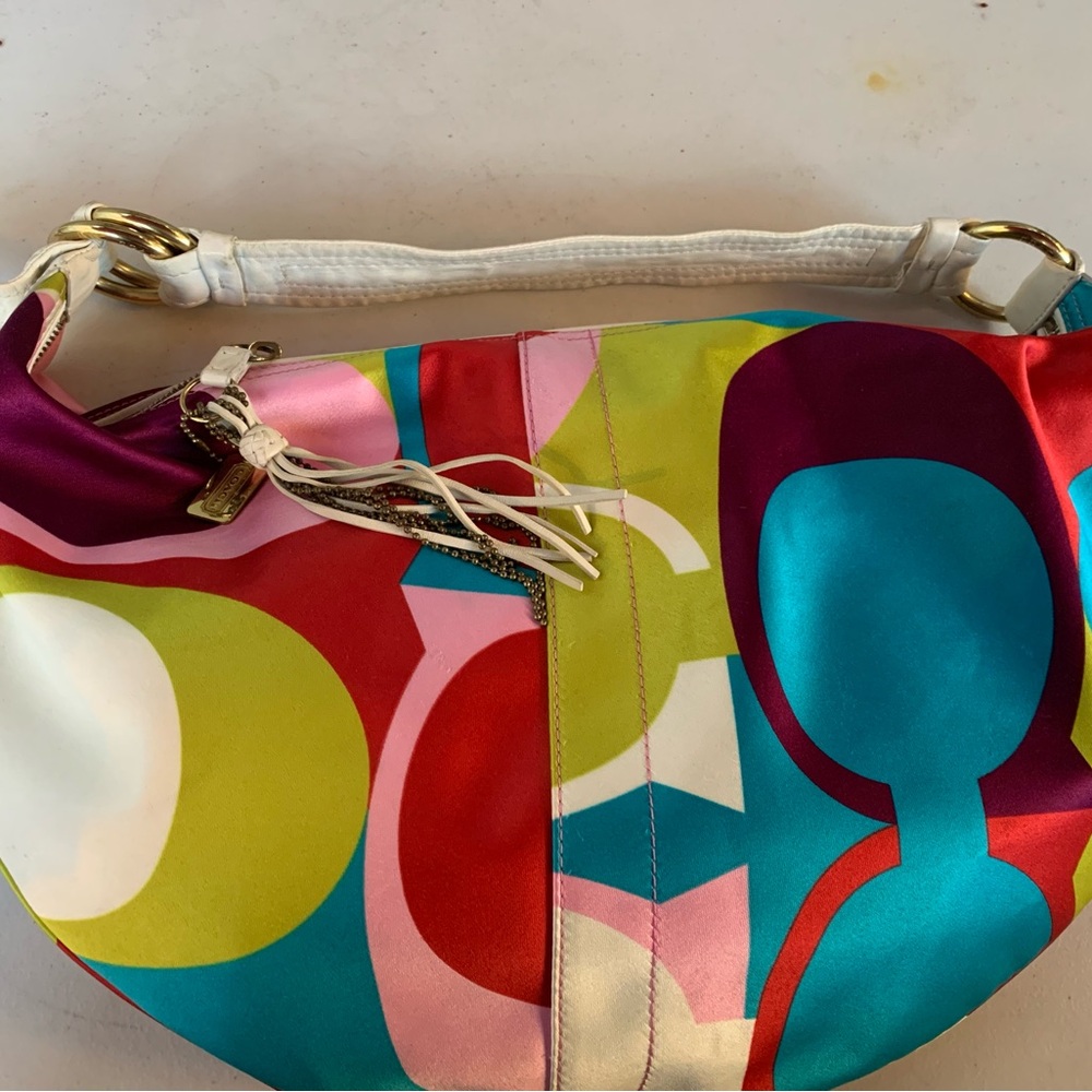 Coach White Hobo Bag with Gold Hardware